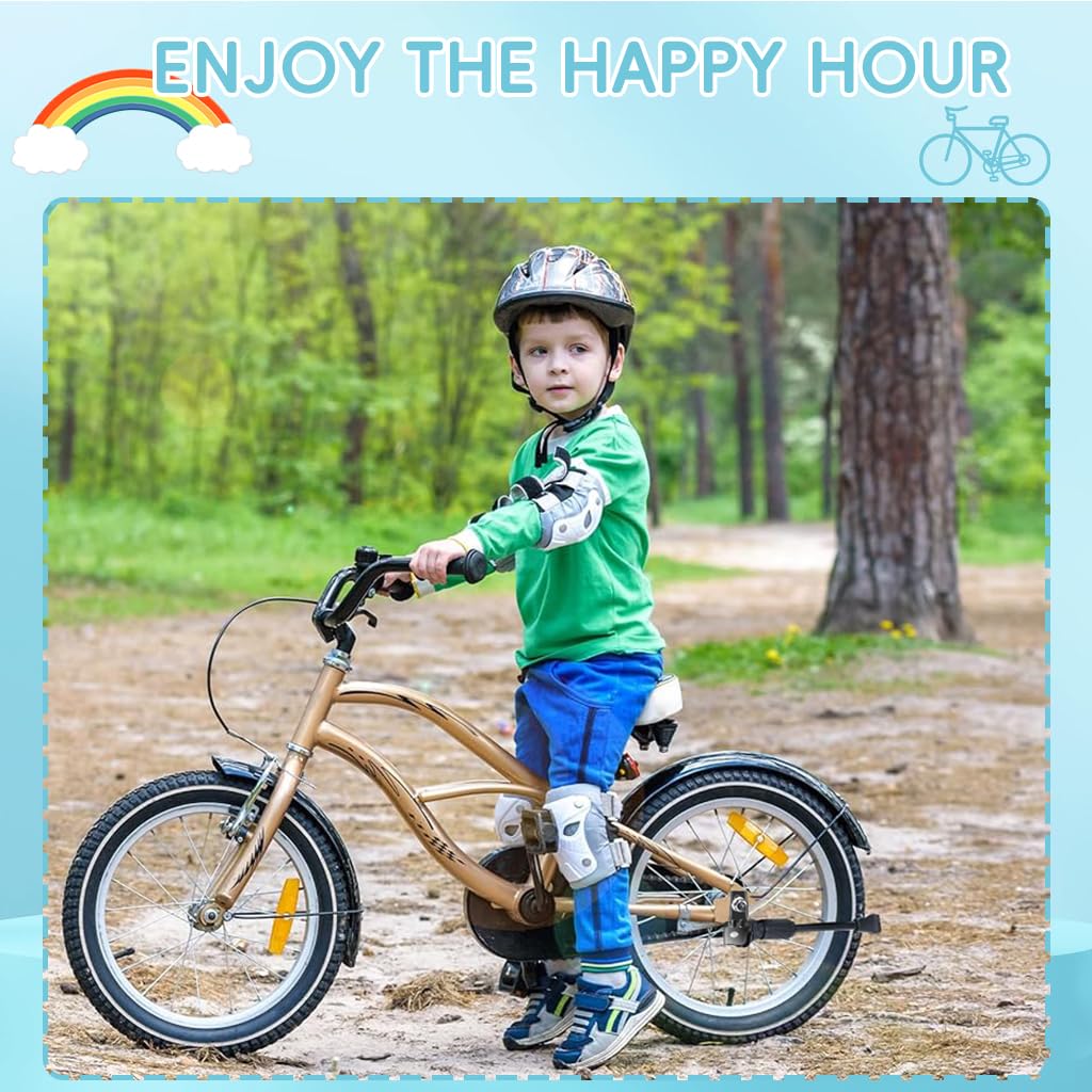 Proberos Kids Bicycle Kickstand for 20 inch Wheels with 10.43 in Spring Loaded Design | Reinforced Metal Black 2 Pack