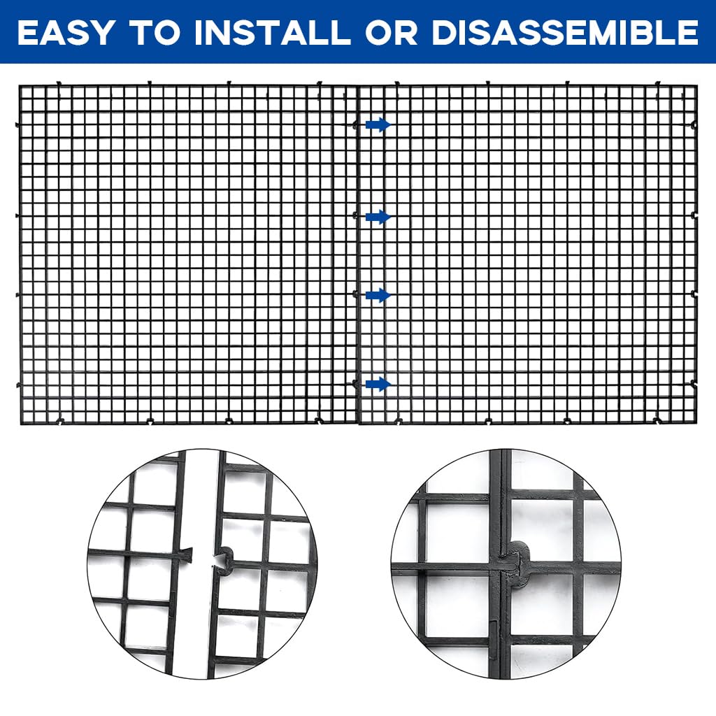 Qpets Fish Tank Dividers Kit for Aquariums with 4 Suction Cups and 30x30 cm Mesh PP Panels | Safe Separation for Fish Turtles and Lizards