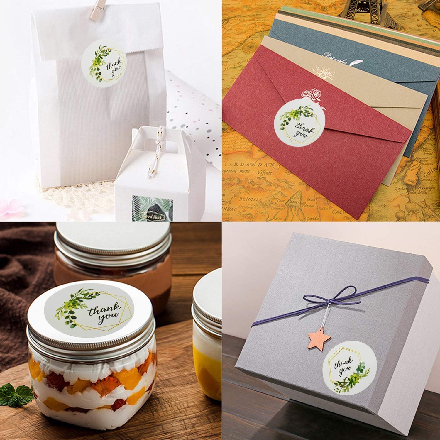 HASTHIP Thank You Stickers for Small Business and Gifts 500 Pcs 1 in Self-Adhesive Labels