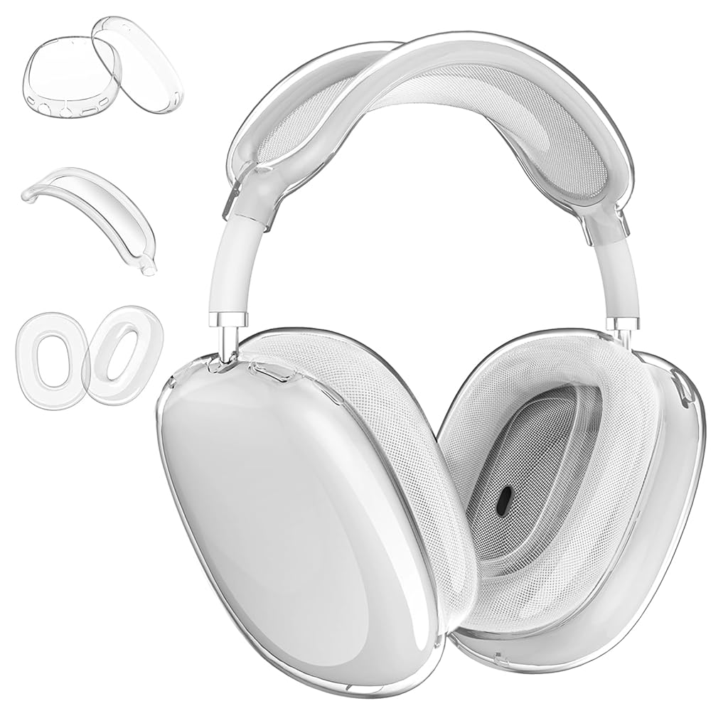ZORBES® Compatible with Airpods Max, Headset Accessories Set, Clear TPU Earpad Covers, Headset Bridge Cover & Ear Cup Protectors, Fashion Lightweight Headset Protective Accessories