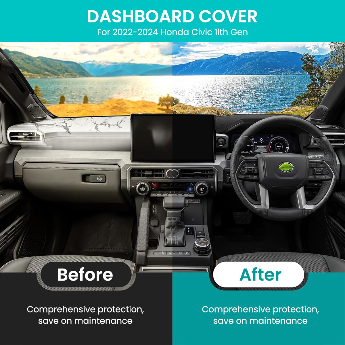 STHIRA Compatible Ertiga 2019–2024 Dashboard Protector with Silicone UV Shield | 2PCS Anti Slip Cover