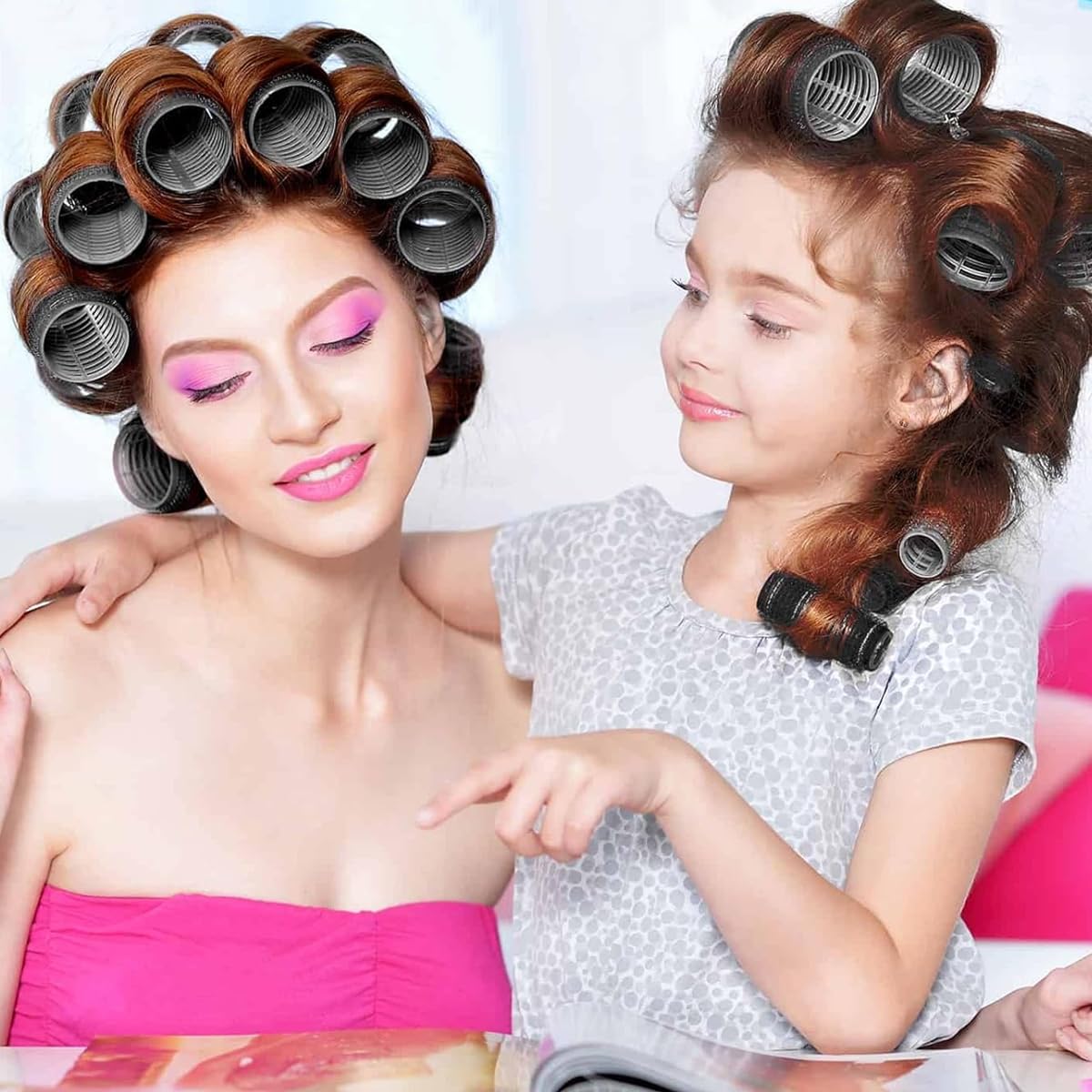 MAYCREATE Hair Roller 39pcs Kit featuring 3 Sizes Heatless Curlers with Clips & Comb Set