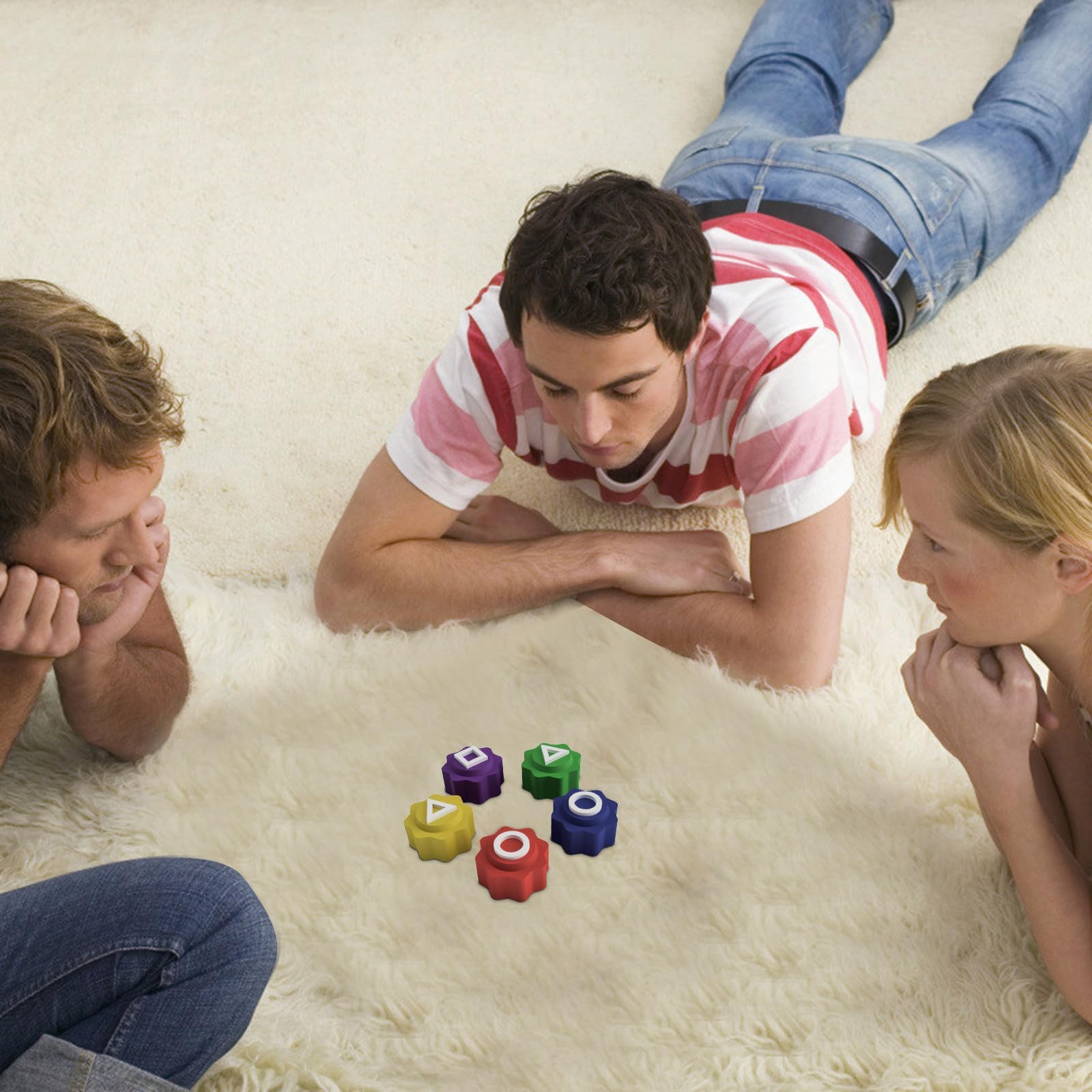 ZIBUYU Korean Gonggi Game Set with 5 Colorful PVC Rocks and Storage Box for Kids | Fun Hand Eye Coordination Play