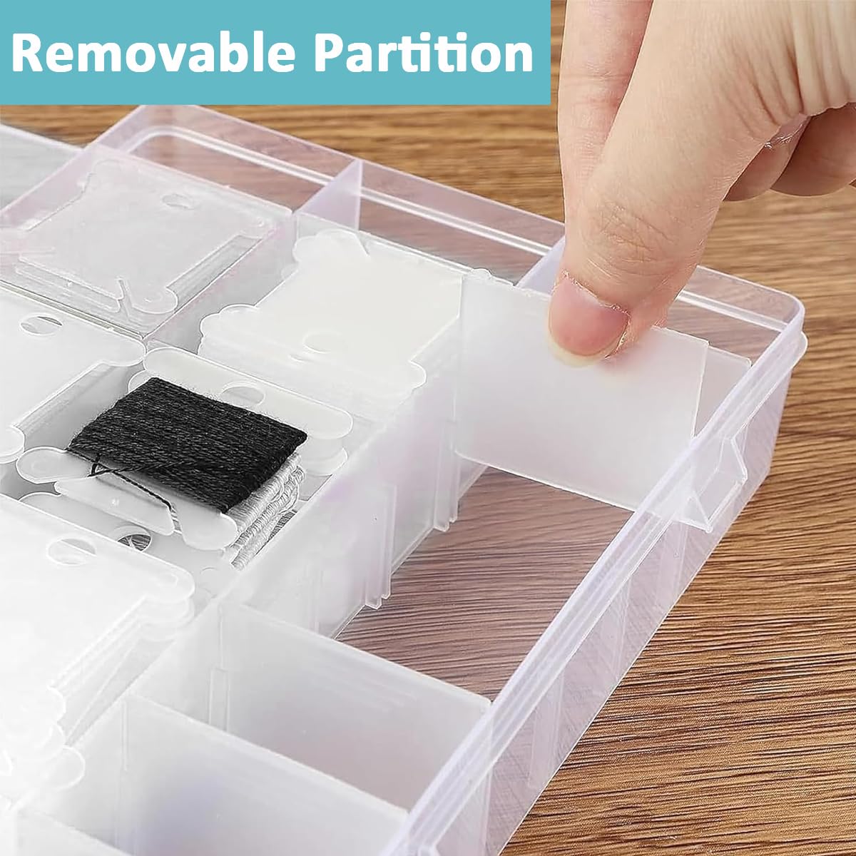 HASTHIP Embroidery Floss Organizer Kit for Cross Stitch with 24 Compartments and 80 Bobbins | Includes Floss Winder and Color Number Stickers