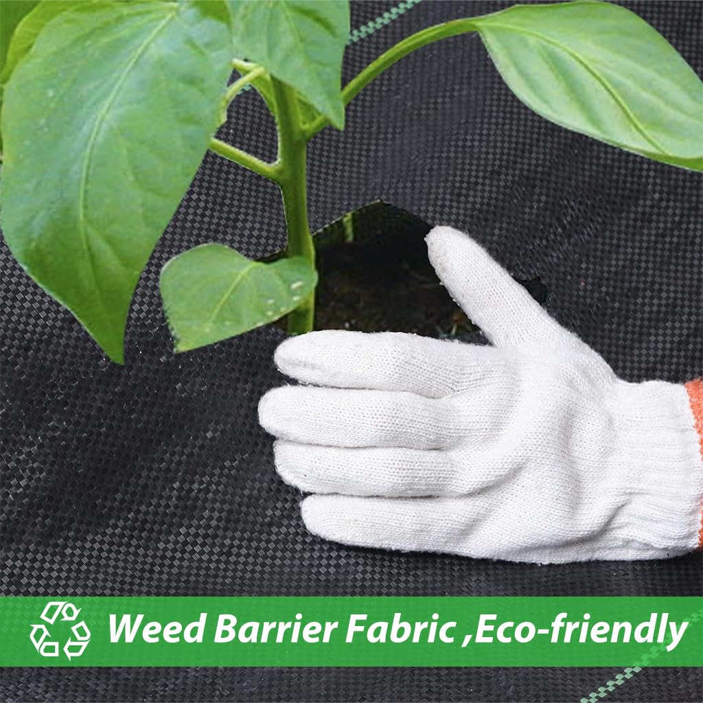 HASTHIP Weed Barrier Fabric for Garden and Pathway Weed Control 3.3ft x 32.8ft | Permeable UV‑Resistant Landscape Cloth