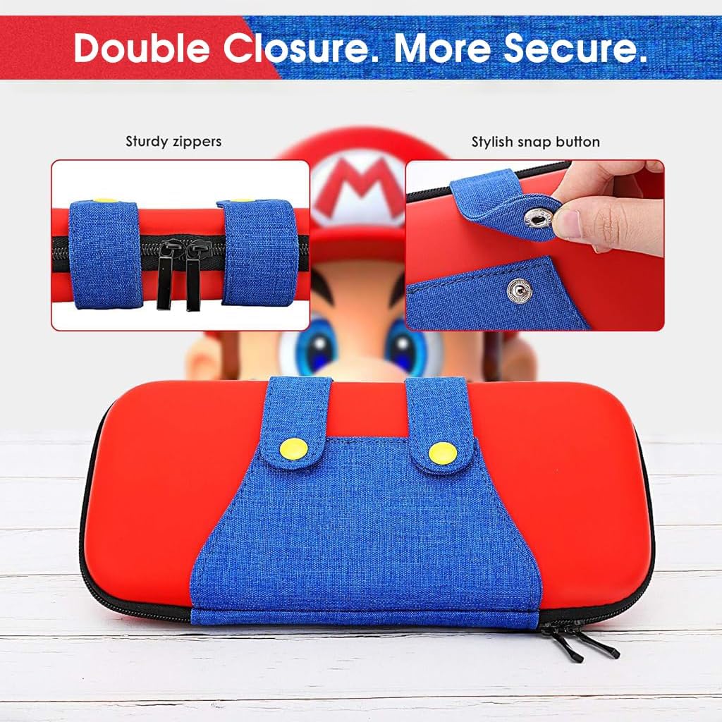 ZORBES Carrying Case for Switch and Switch OLED with 10 Game Slots | EVA PU Leather Protection