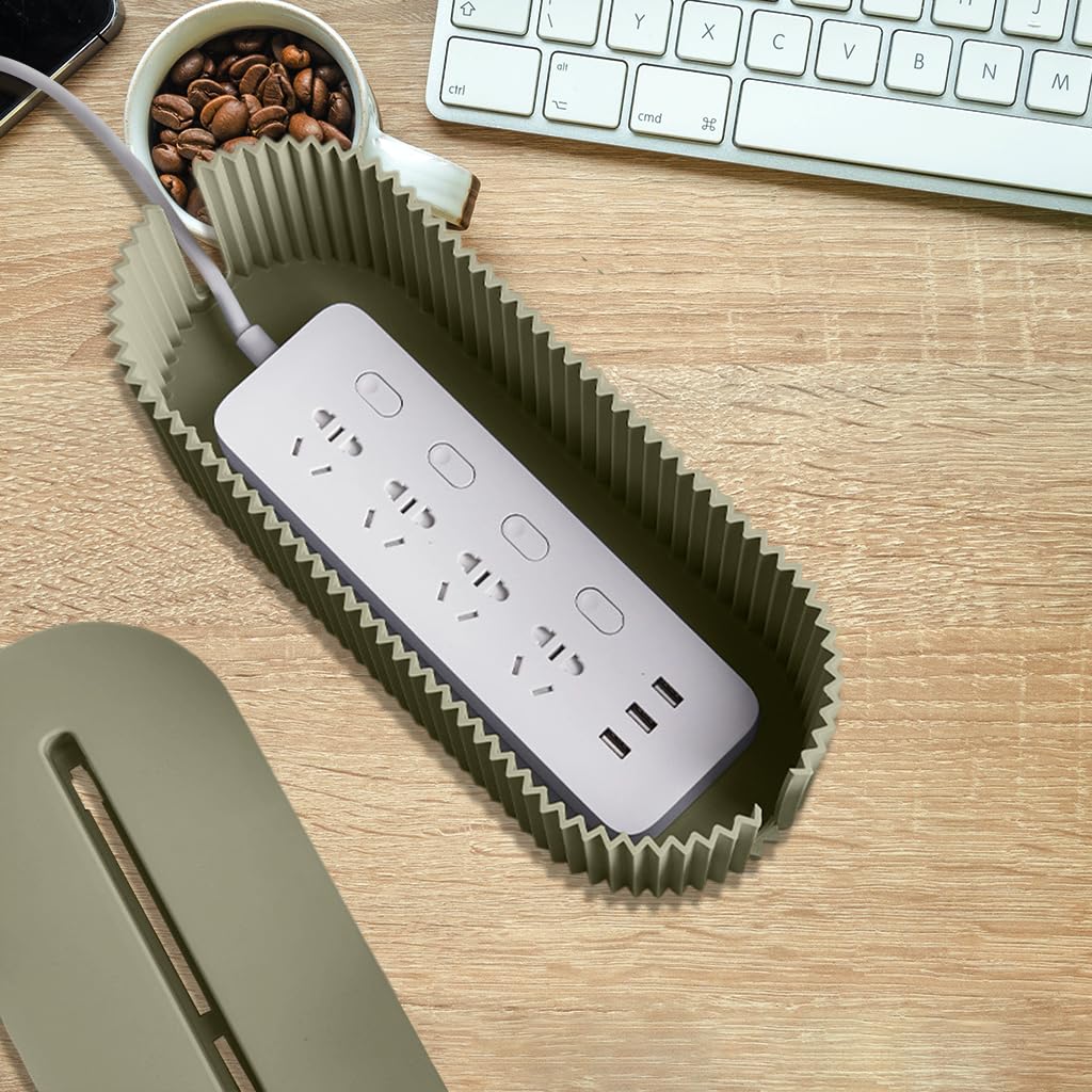 HASTHIP Cable Management Box for Home and Office with Phone Charging Stand | 33x13x11 cm