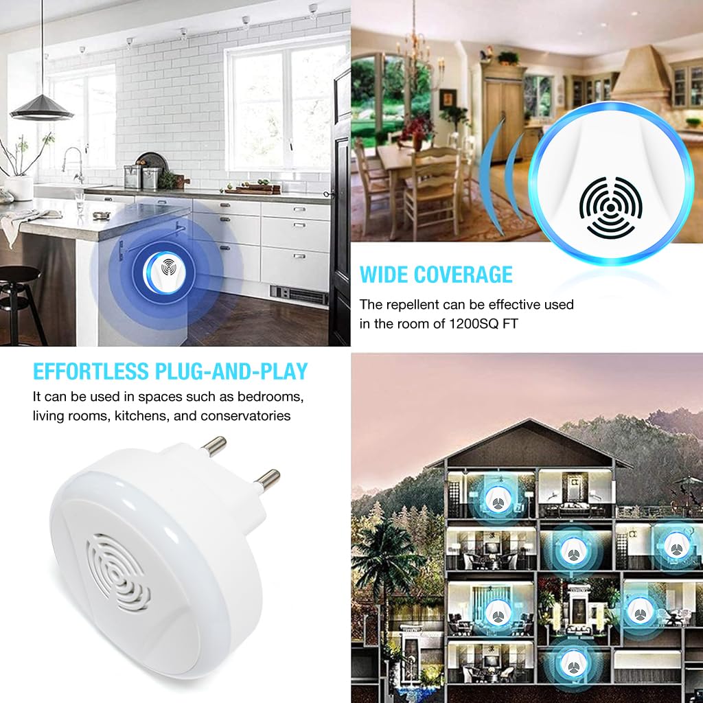 HASTHIP Ultrasonic Pest Repeller for Indoor Use with 1200 sq ft Coverage | Safe for Pets and Family