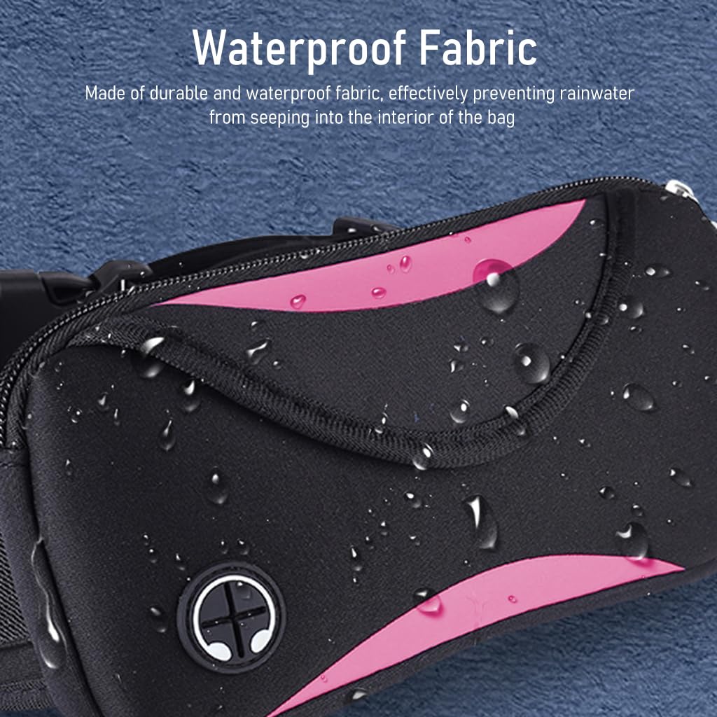 ZIBUYU Waist Bag for Women with Waterproof Fabric and Adjustable Strap | Slim Pink Fanny Pack for Travel and Running