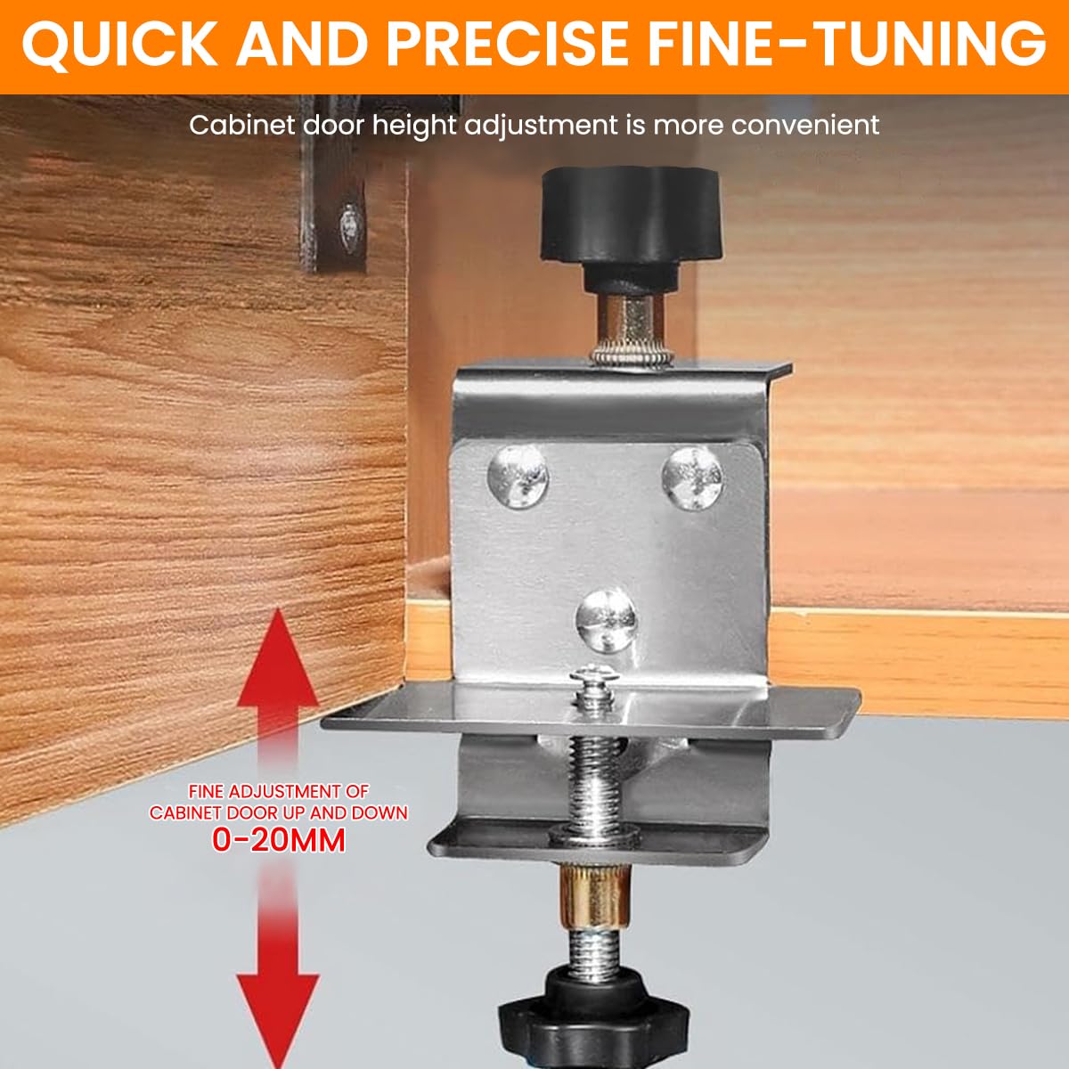 Serplex Cabinet Door Installation Jig for 15–45mm Thickness with Built‑In Door Support Arm | Heavy Duty Stainless Steel Mounting Tool