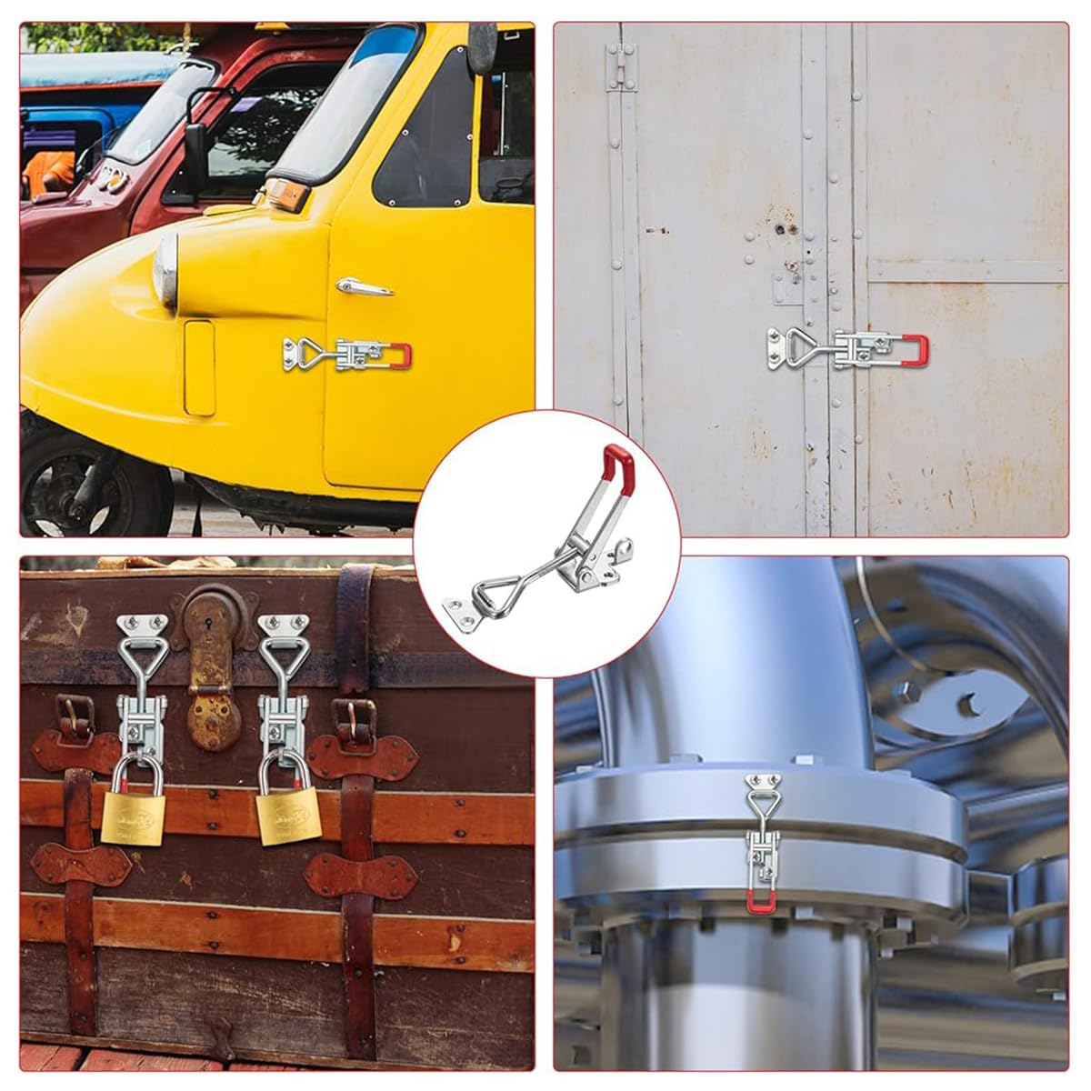 Serplex Toggle Clamps for Doors and Cabinets with Adjustable Lock Hole | 1320 lbs Heavy Duty Rust Resistant Set of 4