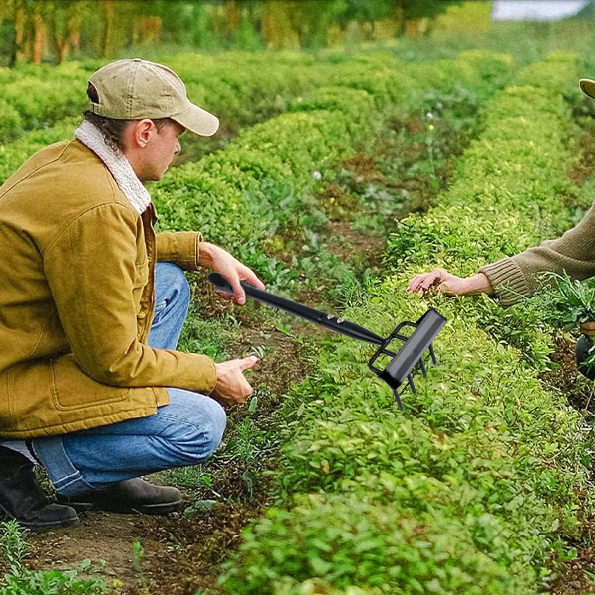 HASTHIP Gardening Weeder for Soil Cultivation featuring 4 Claws and 19.6 in Handle | Manganese Steel Tool