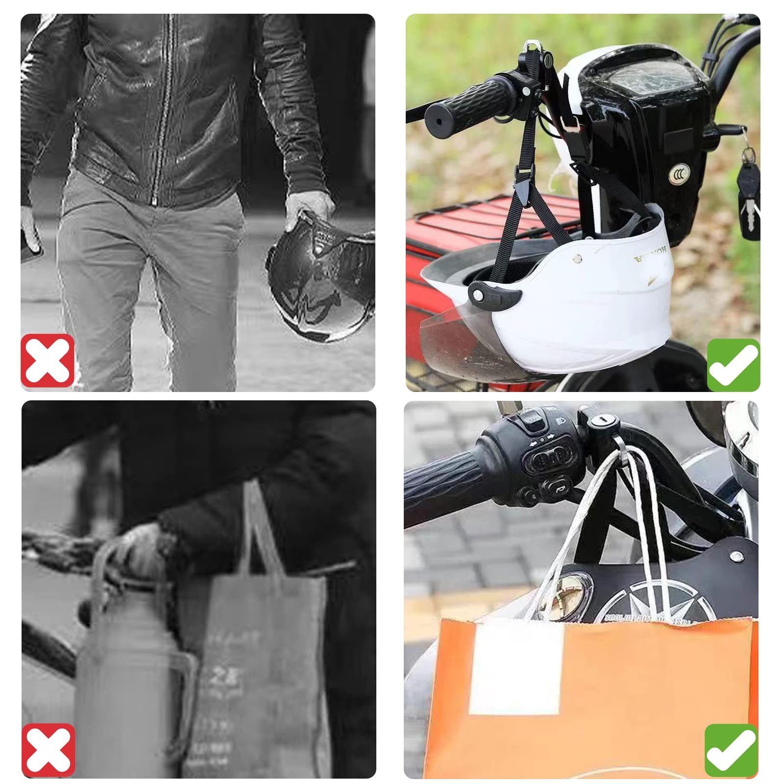 ZIBUYU Helmet Lock for Motorcycle and Bike with 22–28mm Handlebar Mount | Aluminum Alloy 3PCS