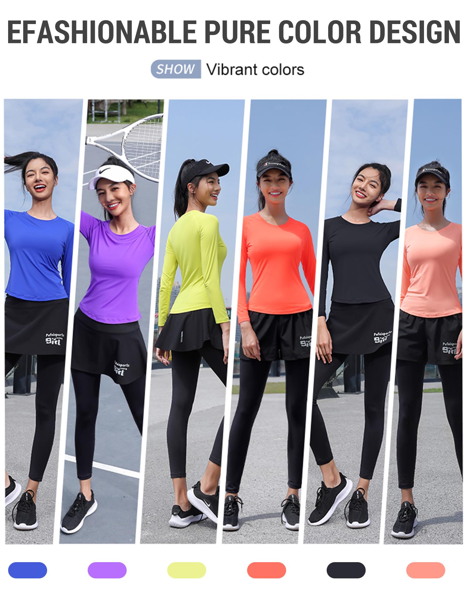 Venzina Women's Long Sleeve Quick Dry T Shirt for Yoga and Running with UPF 50+ Sun Protection | Lightweight Stretchable Black Athletic Top
