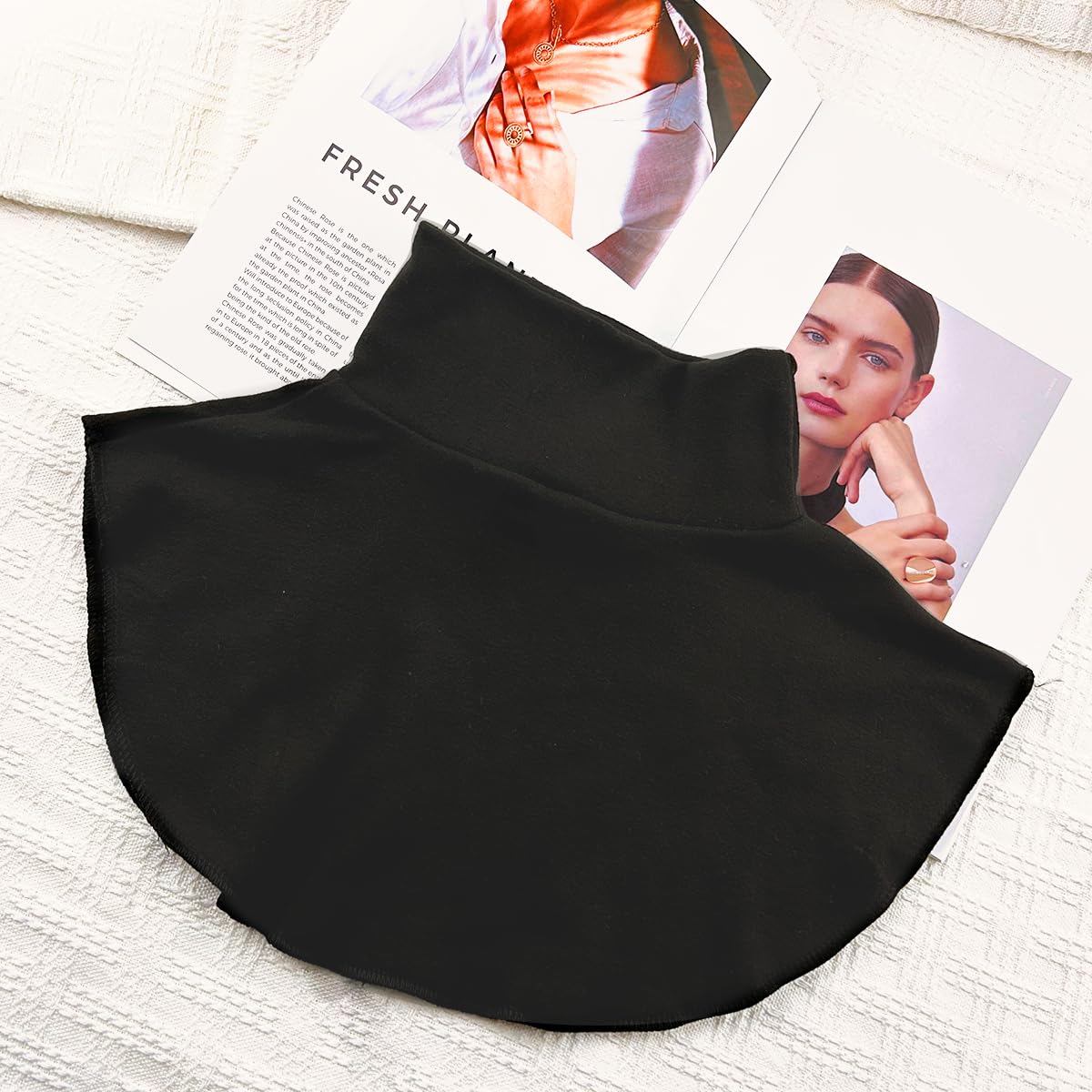 PALAY Fake Turtleneck Dickey Collar for Women with Soft Dralon Fabric | Detachable Black Mock Neck for Layered Winter Style