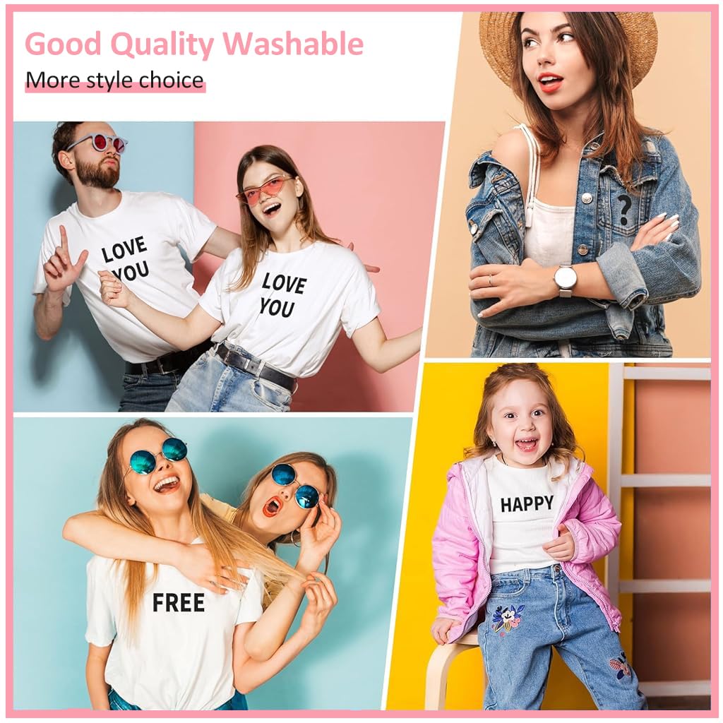 ZIBUYU Iron on Letters for Clothing with 2 Sheets 2 Inch PU Vinyl | A-Z Alphabet Transfers for DIY Crafts