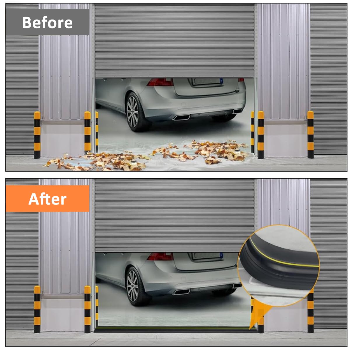 Serplex Door Bottom Sealing Strip for Draft and Noise Prevention with 9.84 ft Rubber | Customizable 88 cm Width and 12.5 mm Thickness