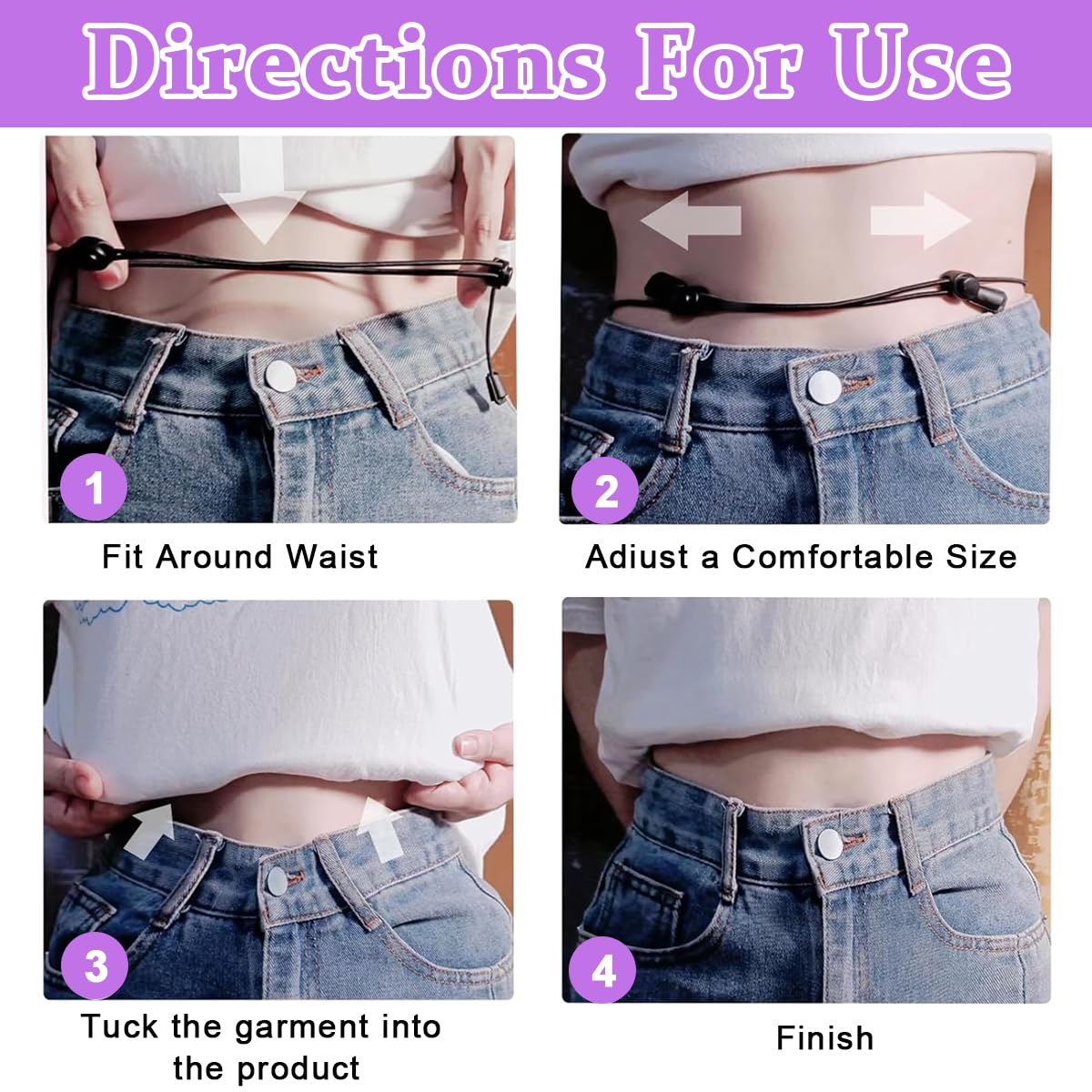 PALAY Crop Tuck Adjustable Waist Band for Shirt Tucking with Elastic Nylon | 2Pcs Fashion Y2K Accessory
