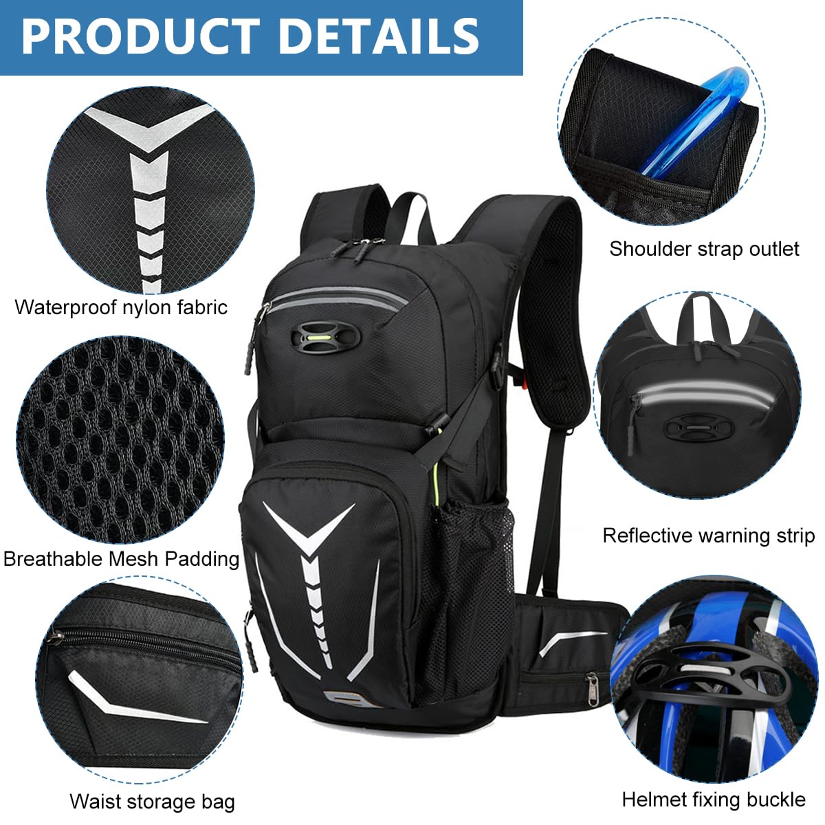 Optifit Outdoor Cycling Backpack for Hiking and Running featuring 2L Hydration Pack | 18L Lightweight Waterproof Design