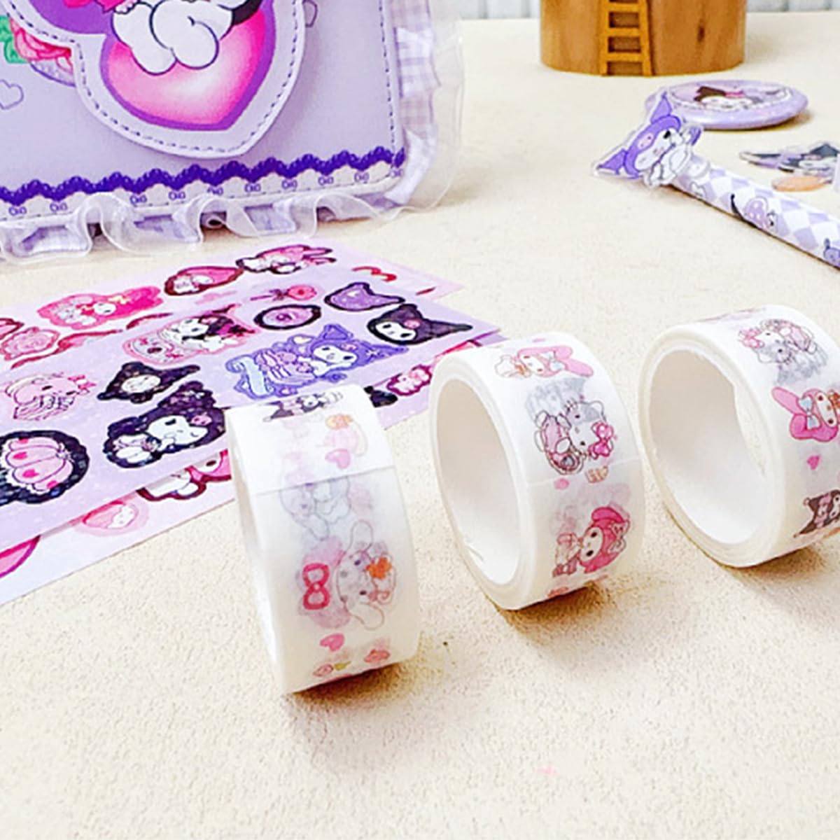 HASTHIP Scrapbooking Gift Set for Girls with Pen Sticky Notes and A5 Kuromi Notebook | Ideal Birthday and Christmas Present