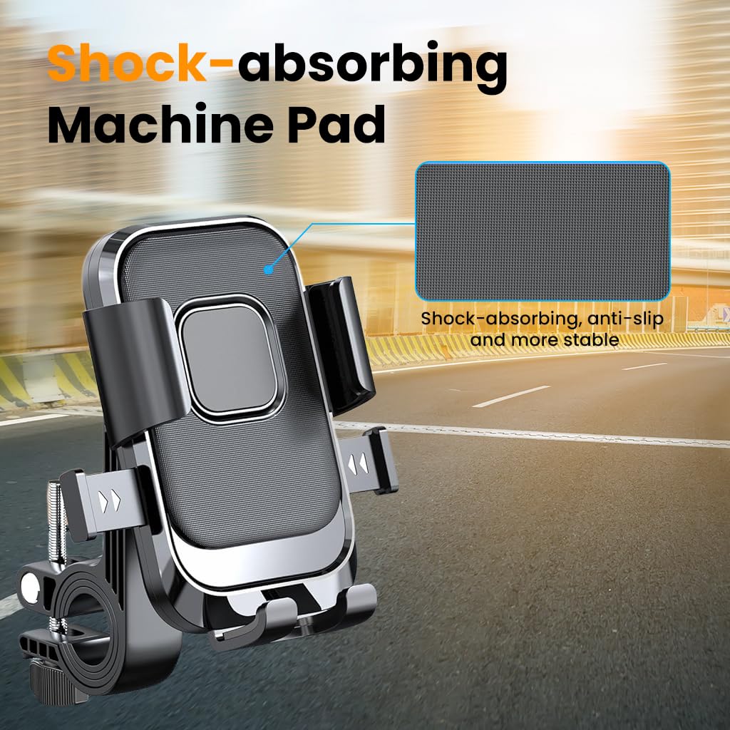 ZORBES Riding Phone Mount for Bikes with 360° Rotation and Screw-Fixed Handlebar | Anti-Slip 6-Claw Holder for Most Smartphones