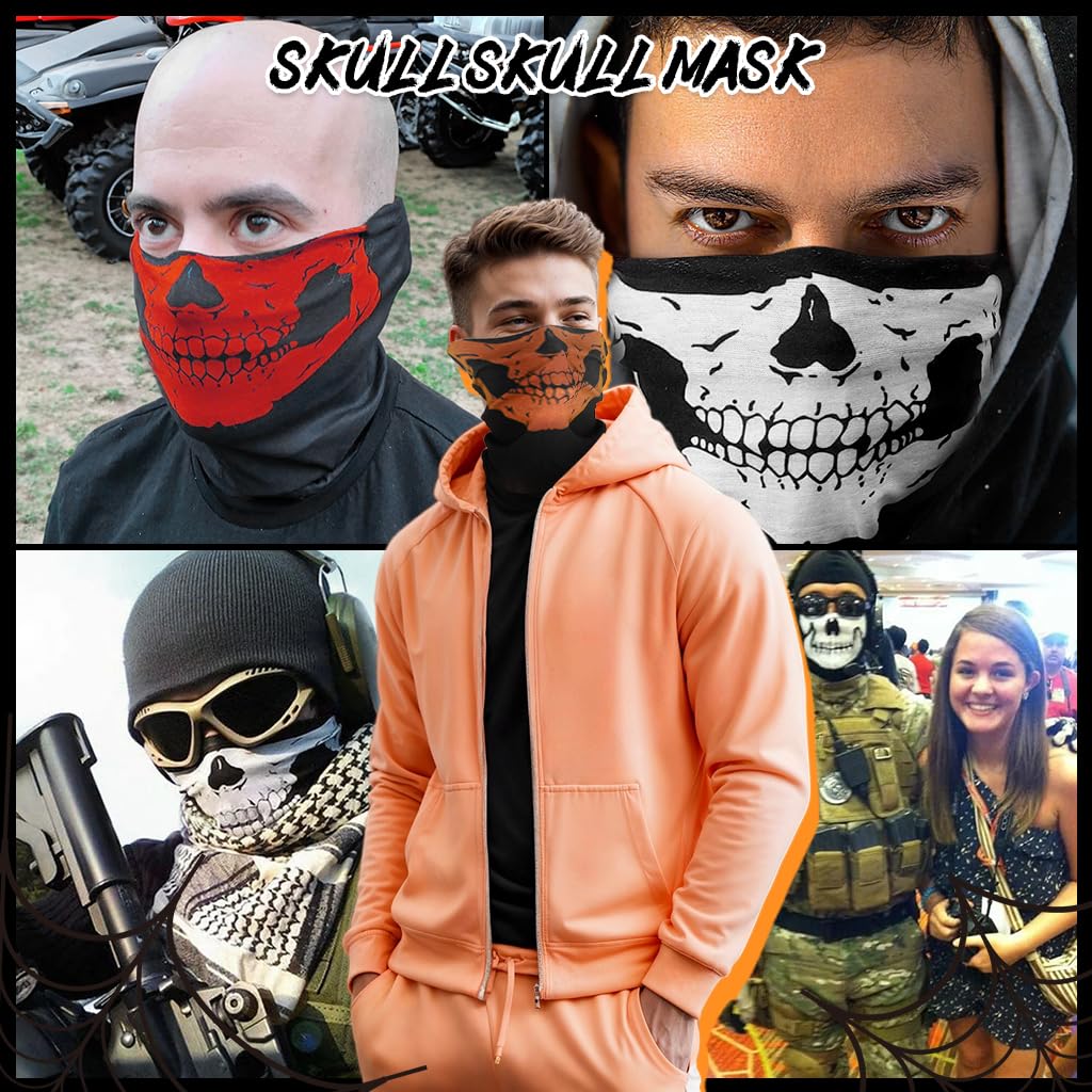 STHIRA Face Mask for Bikers 7 Pcs Set for Halloween with Quick Dry Breathable Soft Polyester | UV Protection for Men