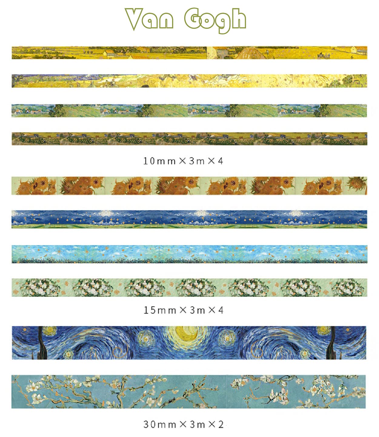 HASTHIP Washi Tape Set for Journaling and Scrapbooking with 10 Rolls 3 m Each | Aesthetic Countryside Oil Painting Designs