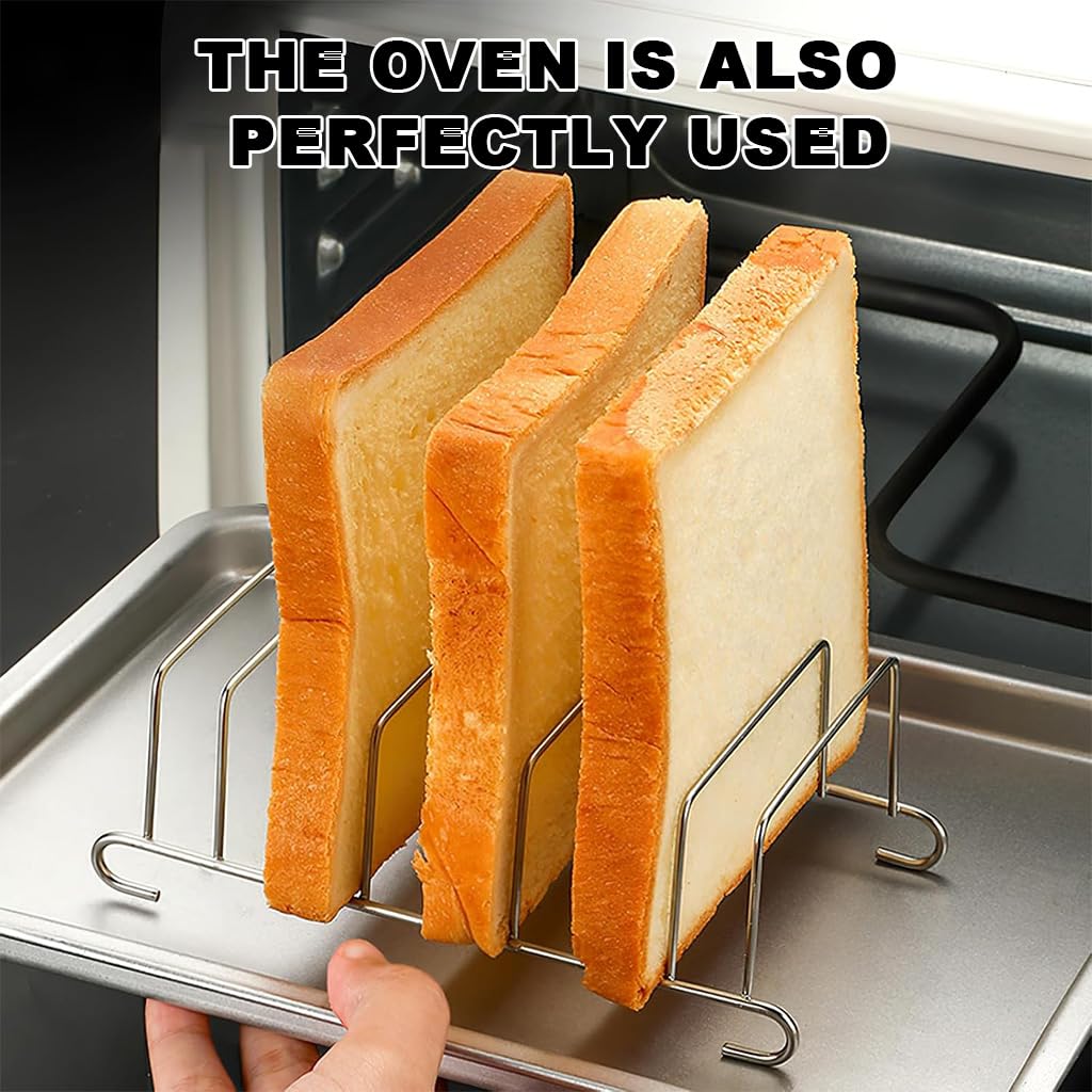 Supvox Air Fryer Toast Rack with 8 Slots for Even Toasting and 13.5×9×5 cm Stainless Steel Build