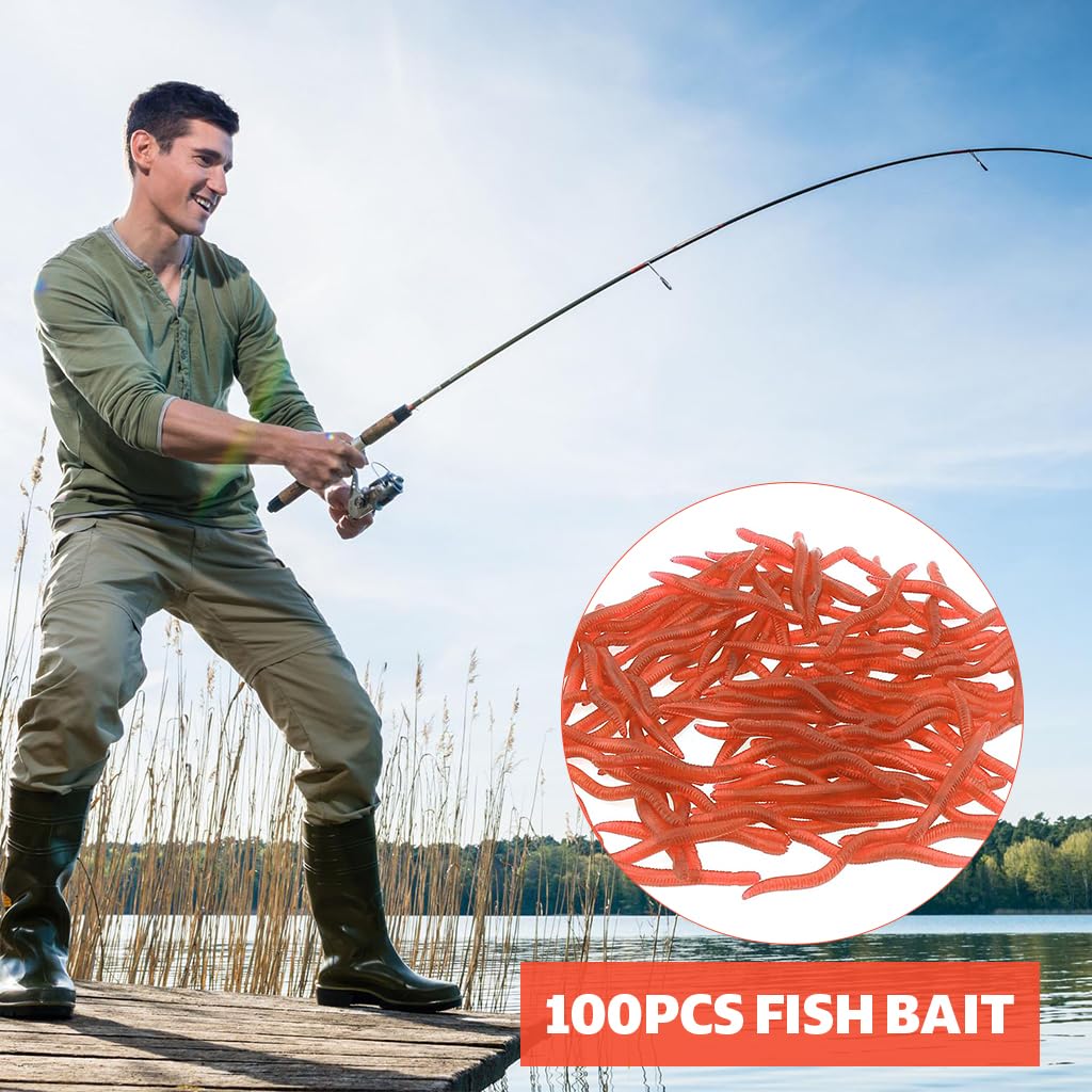 Proberos Fishing Bait for Freshwater and Saltwater featuring 200 pcs 3.5 cm Soft Realistic Worms