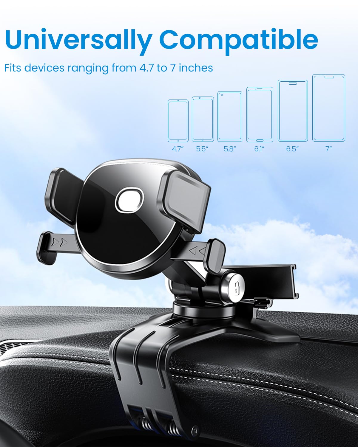 STHIRA Mobile Holder for Car Dashboard with 360° Adjustable Rotation | Universal Fit for Smartphones