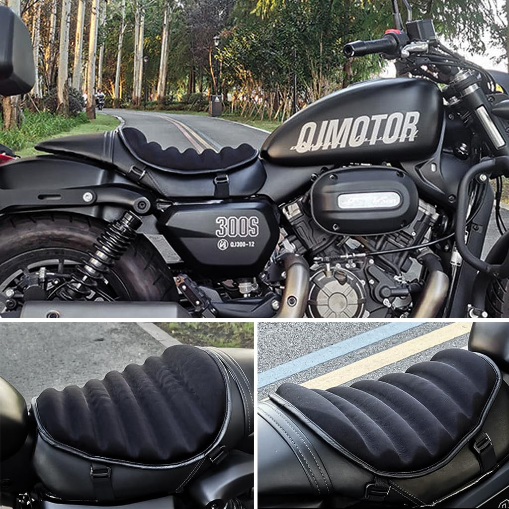 STHIRA Bike Seat Cushion for Long Rides featuring 3D Grooved Gel Pad 38x35cm | Breathable Cover