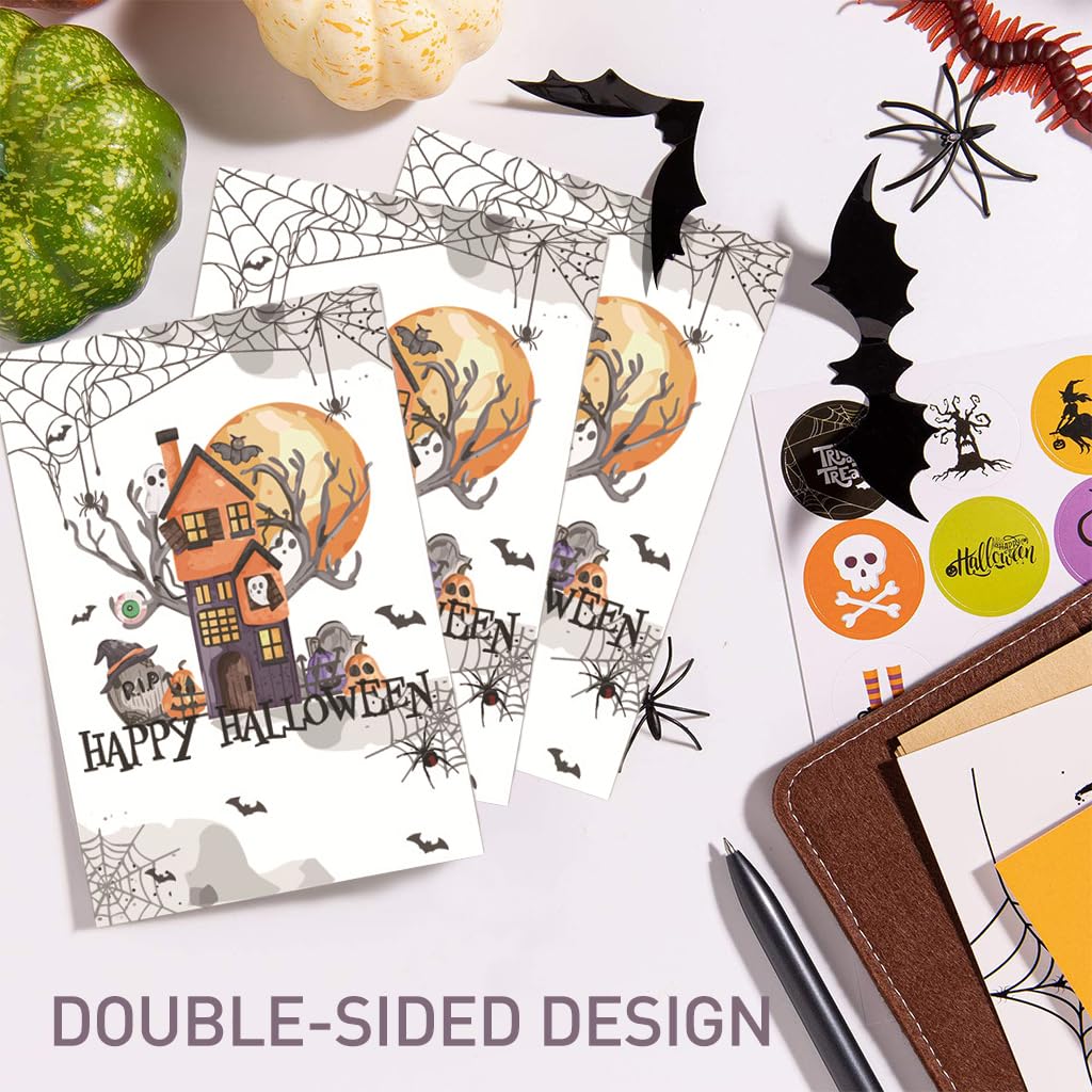 Climberty® 10 Packs Halloween Party Invitation Cards - Festive Trick or Treat Greeting Cards, Double Side Halloween Party Invitations Trick Greeting Cards for Friends, Family, Classroom Celebrations