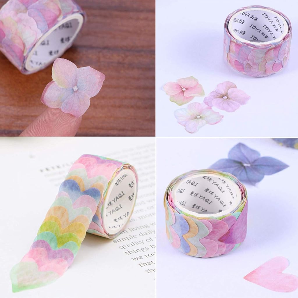 HASTHIP® 4 Roll Creative Flower Petal Washi Tape Masking Decorative Decals DIY Stickers for Scrapbooking Diary Bullet Journal Planner 200 Petals/Roll Purple 18.7 x 10.7 x 3.8 cm 2PCS