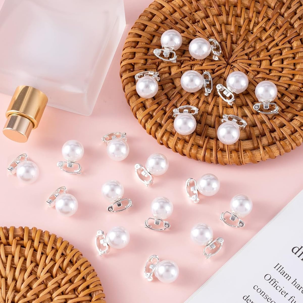 PALAY® 20Pcs Mini Pearl Hair Clips for Women Girls, 0.38in White Faux Pearl Hair Barrettes Cute Bridal Hair Accessories Brides Hair Decorations for Daily Use, Party, Wedding