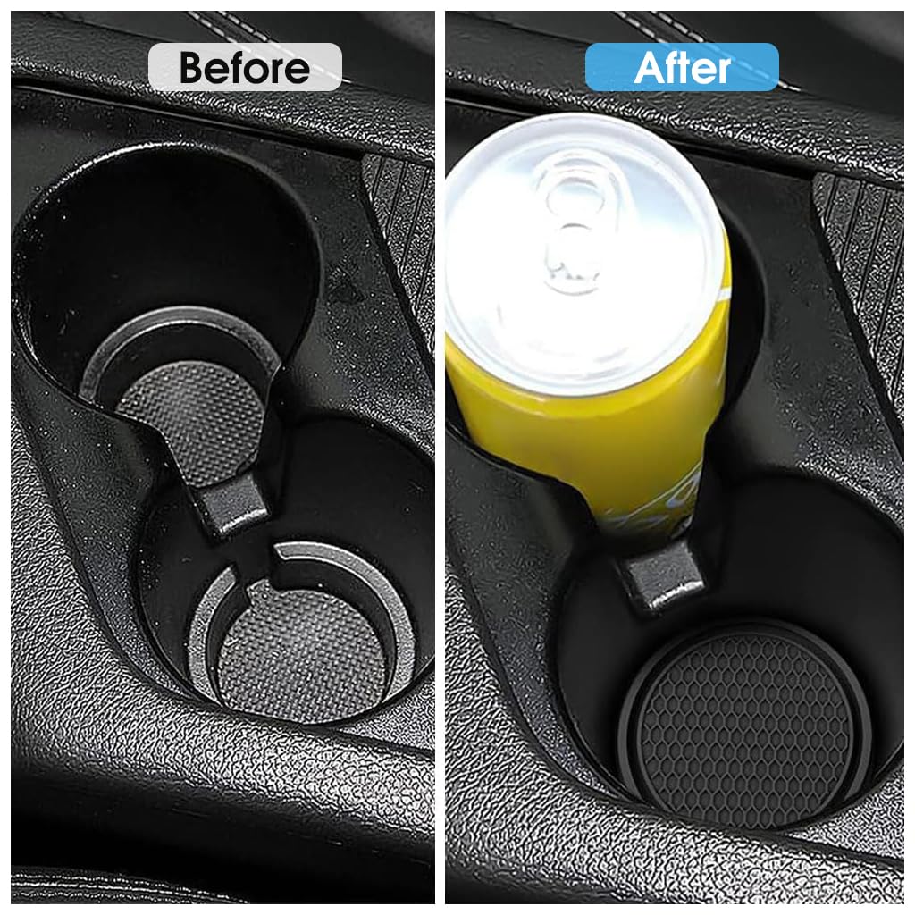 STHIRA® 4 Pack Car Cup Holder Coaster, 2.75 Inch Diameter Non-Slip Universal Insert Coaster, Durable, Suitable for Most Car Interior, Car Accessory for Women and Men