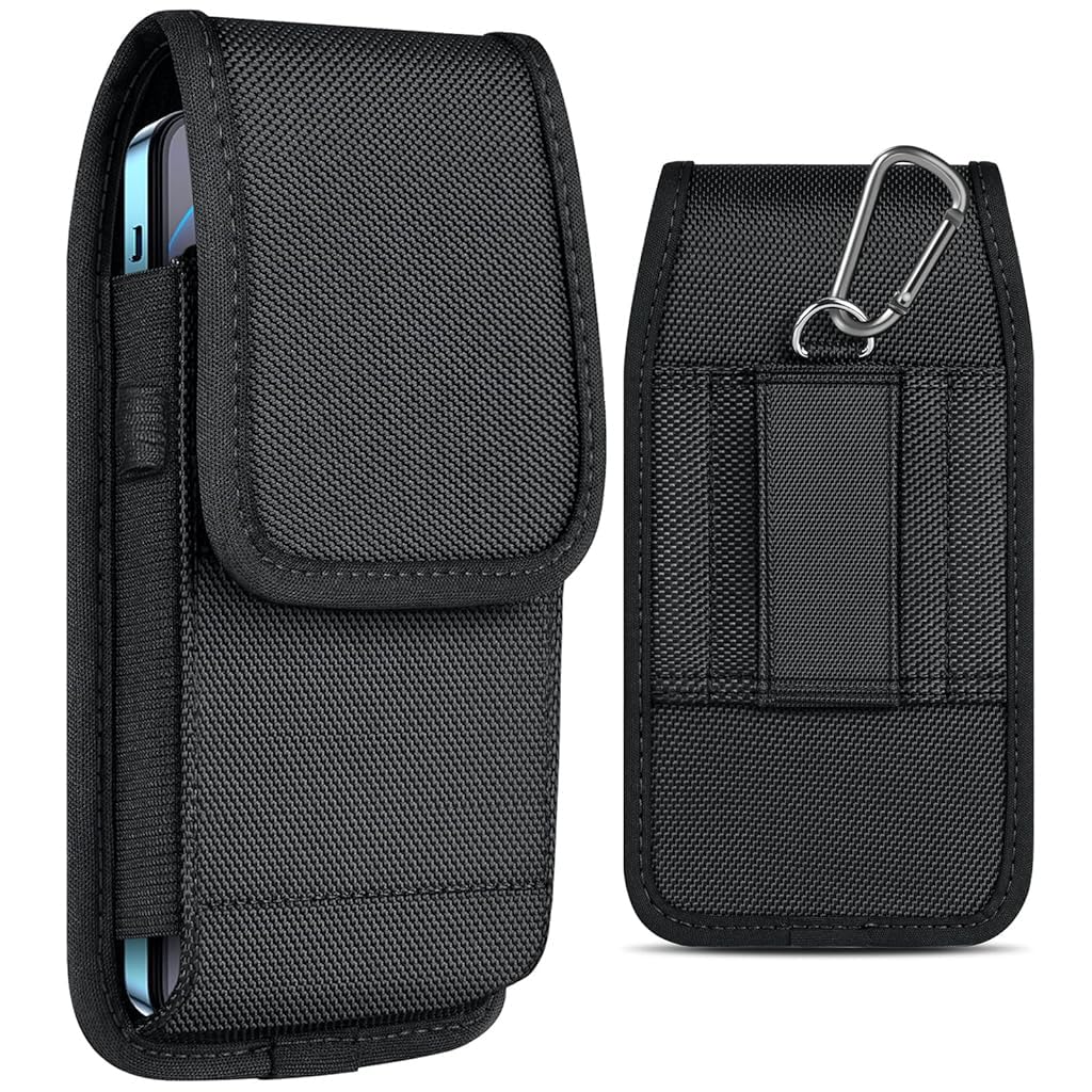 GUSTAVE Mobile Pouch for Men with 4.5–6.5 in Phones featuring Belt Clip and Carabiner | Rugged Nylon Holster