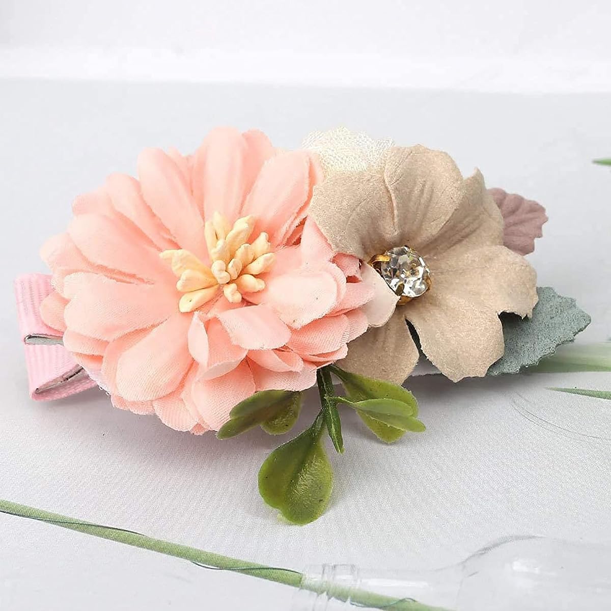 PALAY Flower Hair Clips for Girls featuring 3pcs Chiffon Flowers | Bridal and Daily Accessories