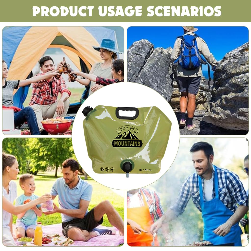 Proberos Water Storage Bag for Outdoor Travel with Leak-Proof Valve and 8L Capacity | BPA-Free TPU