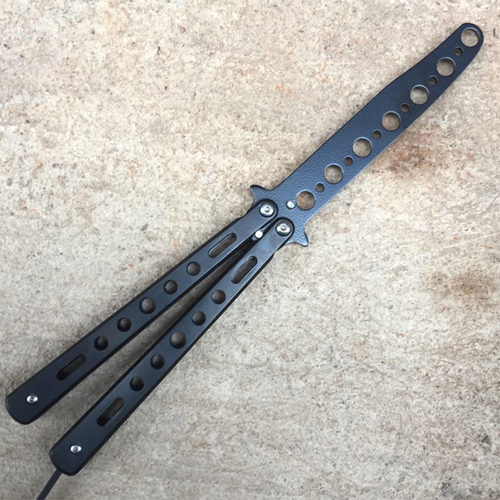 PROBEROS Butterfly Cutter Trainer with O Ring Latch and Stainless Steel Handles for Beginners | Safe Balisong Practice Knife