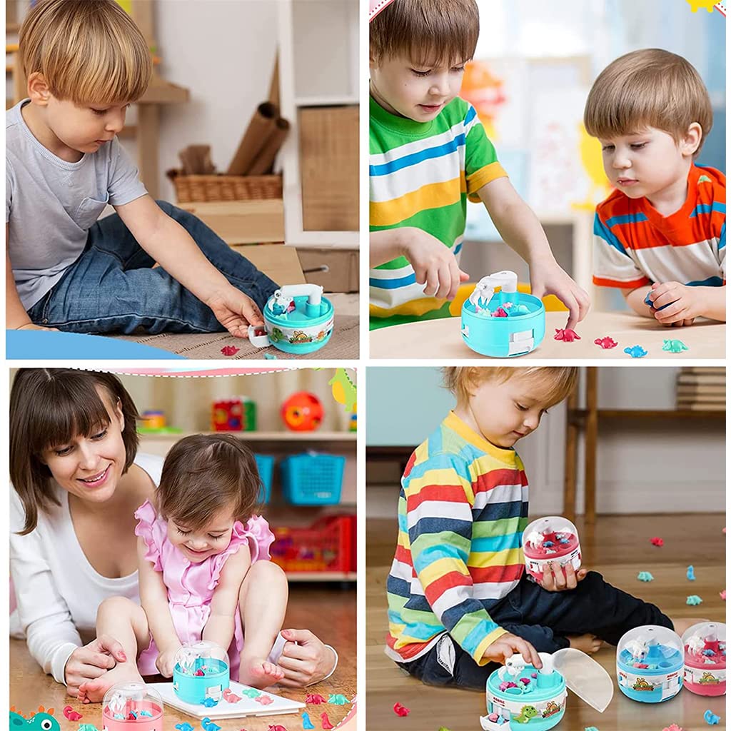 PATPAT Mini Claw Machine for Kids with 8 Dinosaur Prizes and 3 Lever Control | Green Toy Gift