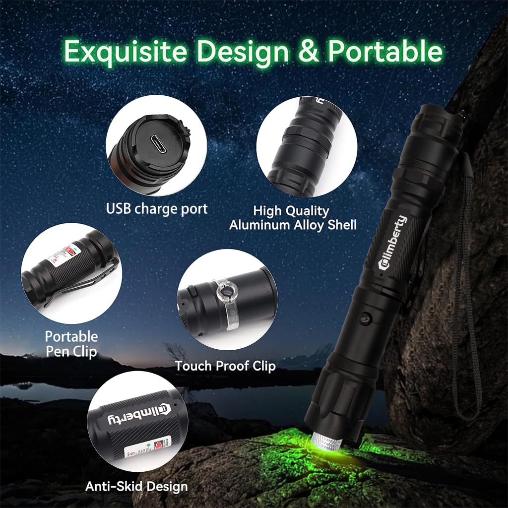 Climberty Laser Pointer for Stargazing and Presentations with 8 Patterns 10000m Range