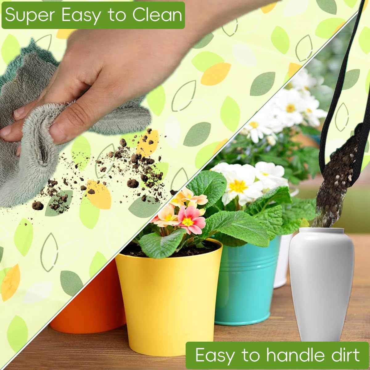 ZIBUYU Gardening Work Mat for Indoor Plant Repotting with Snap Corners and 39.3 x 39.3 in Waterproof Oxford Cloth | Foldable Design for Bonsai and Succulent Care