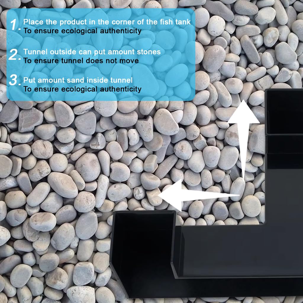 Qpets Aquarium Hideout Cave for Betta & Shrimp with 90° L Shape Corner Design | 4.92x4.92x2.16 in Non Toxic Resin Shelter