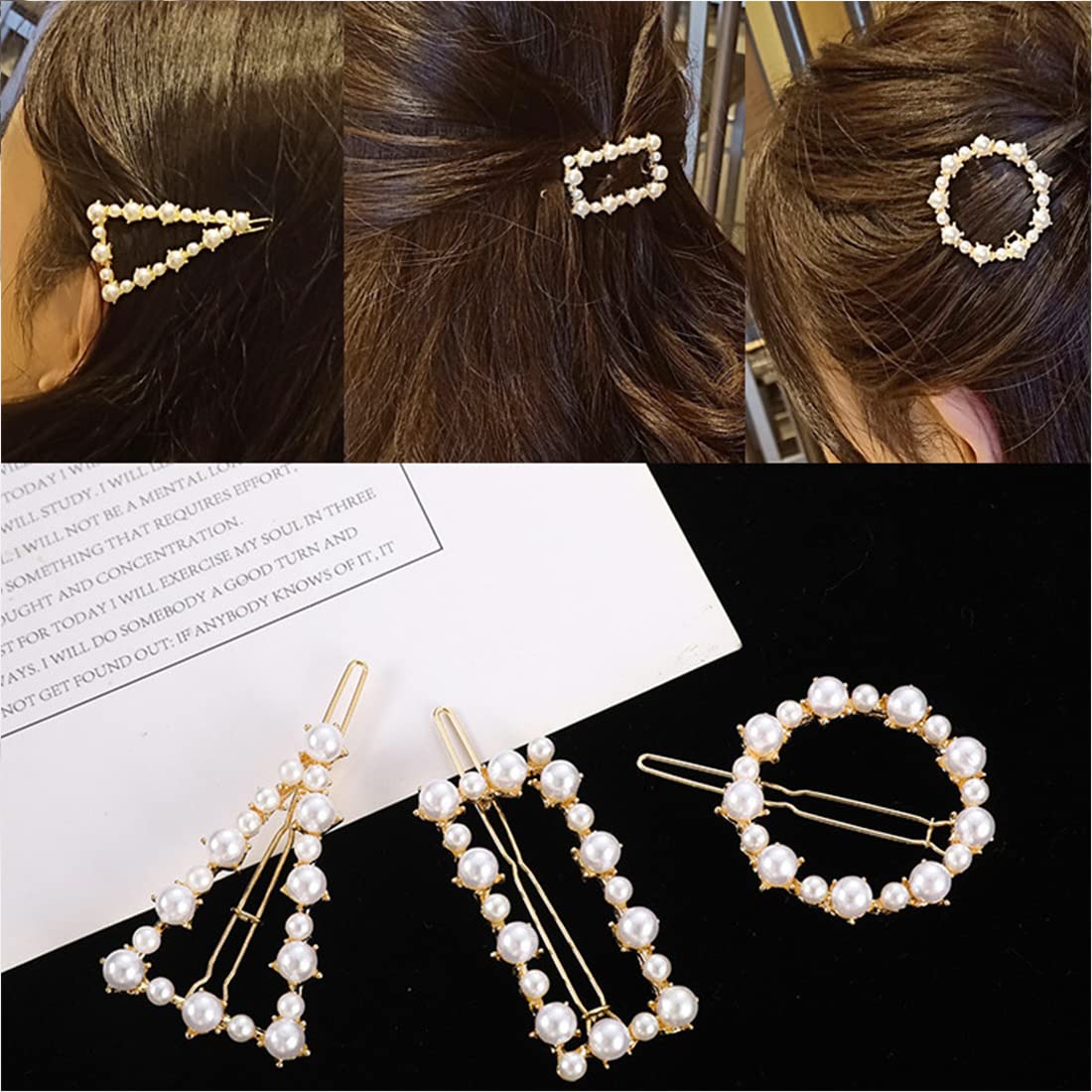SANNIDHI Pearl Hair Clips Set for Women with 6pcs French Style Design | Elegant Gifts