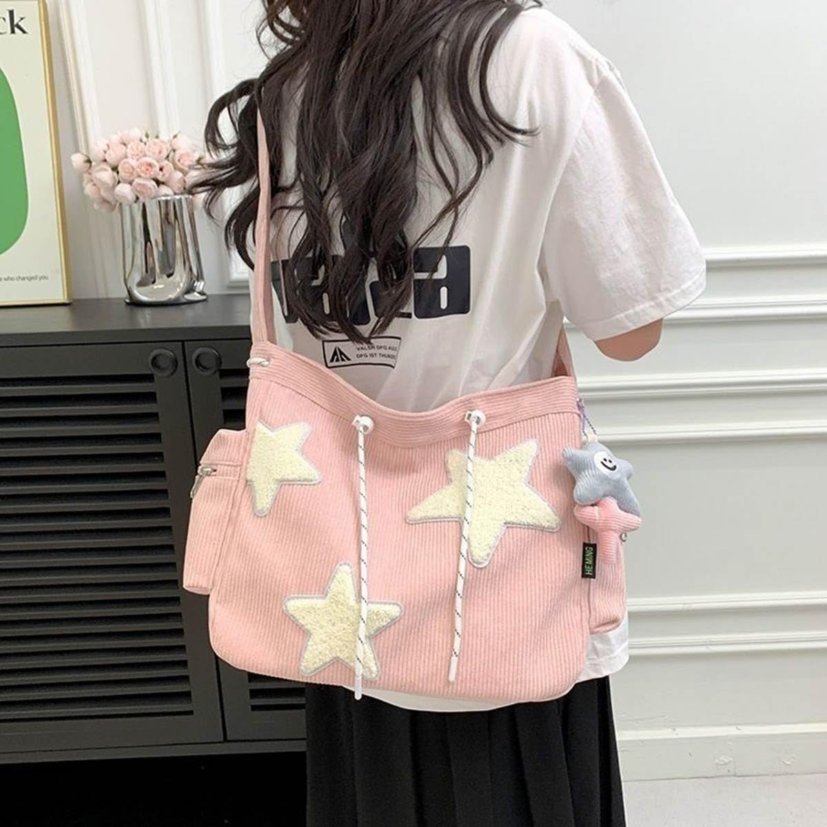 PALAY Shoulder Bag for Women with Adjustable Strap and 38x30x12cm Space | Corduroy Crossbody Style