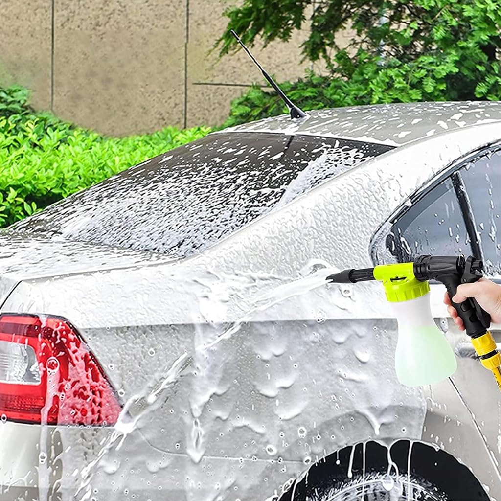 HASTHIP® 900ML High Pressure Foam Sprayer for Car Washing Car Window Cleaning with 3/4in & 3/8in Quick Connector, Adjustable Pressure Foam Sprayer for Car Washing Soap Window