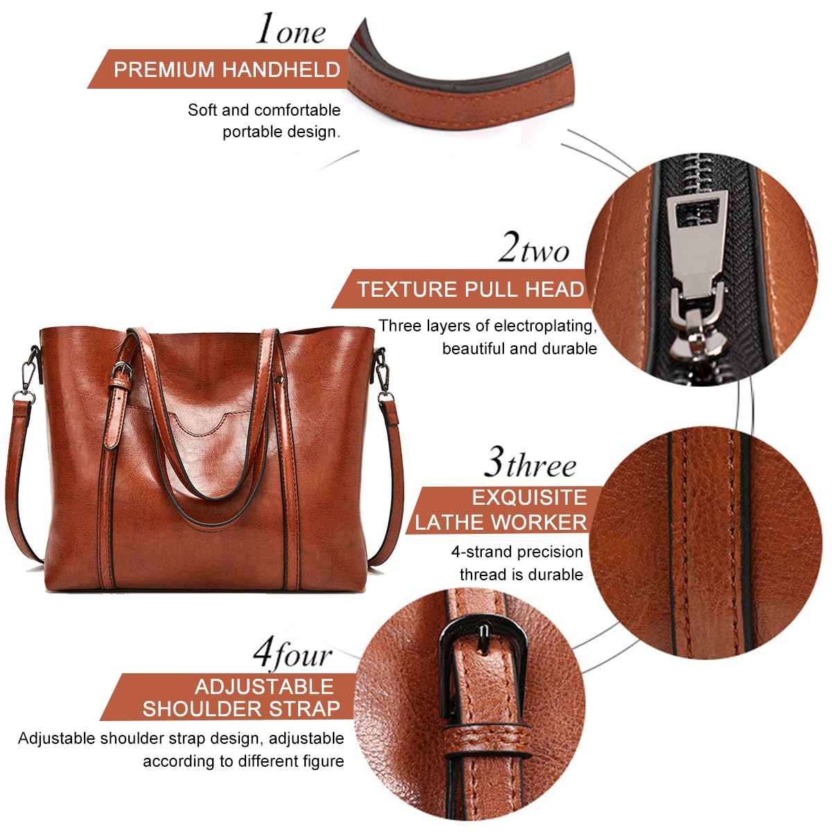 PALAY Tote Bag for Women with Detachable Adjustable Strap and Waterproof PU Material | Large Shoulder Bag for Travel and Daily Use