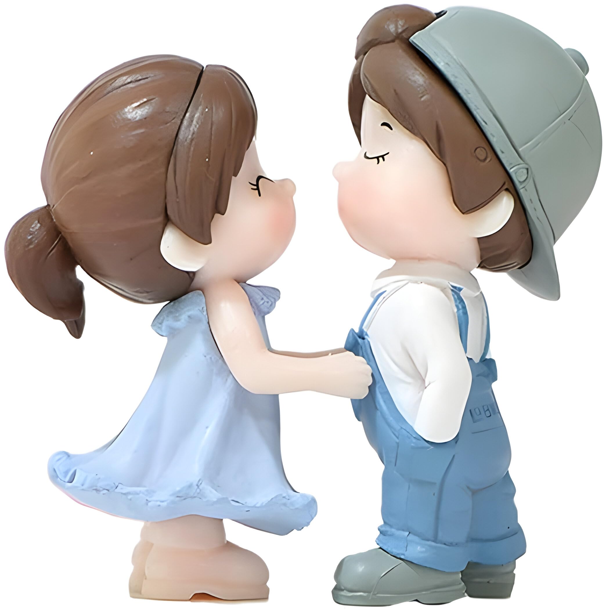 ZIBUYU® Car Ornament Couple Decor for Dashboard & Rear View Mirror, Cute Resin Lovers Figurine, Romantic Gift for Bedroom/Office/Home, Blue, 5x3x5.6cm, Stylish Car Accessories 2025