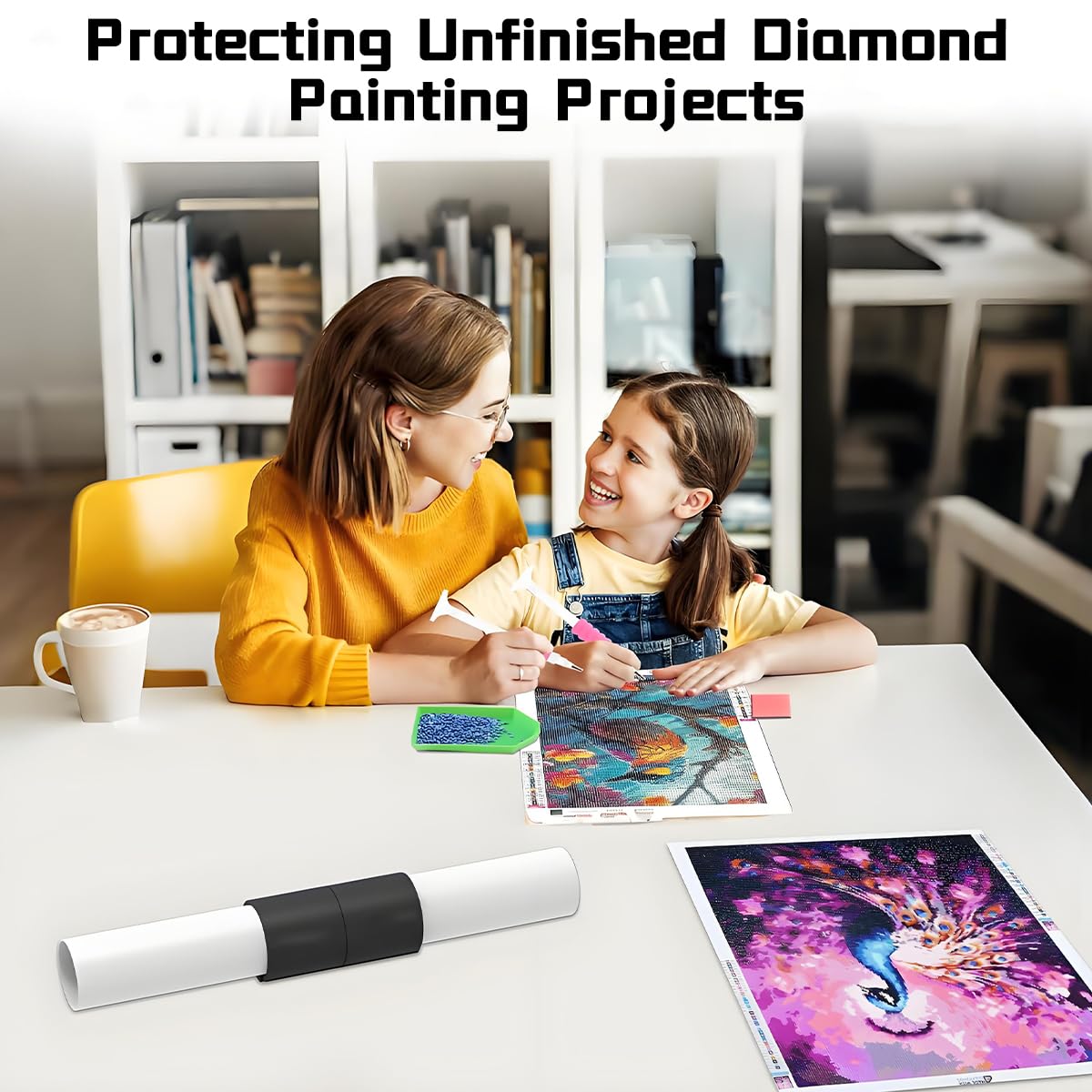 HASTHIP Diamond Painting Canvas Roll Holder 2Pcs for Anti Roll Support | Non Abrasive Large Retainer