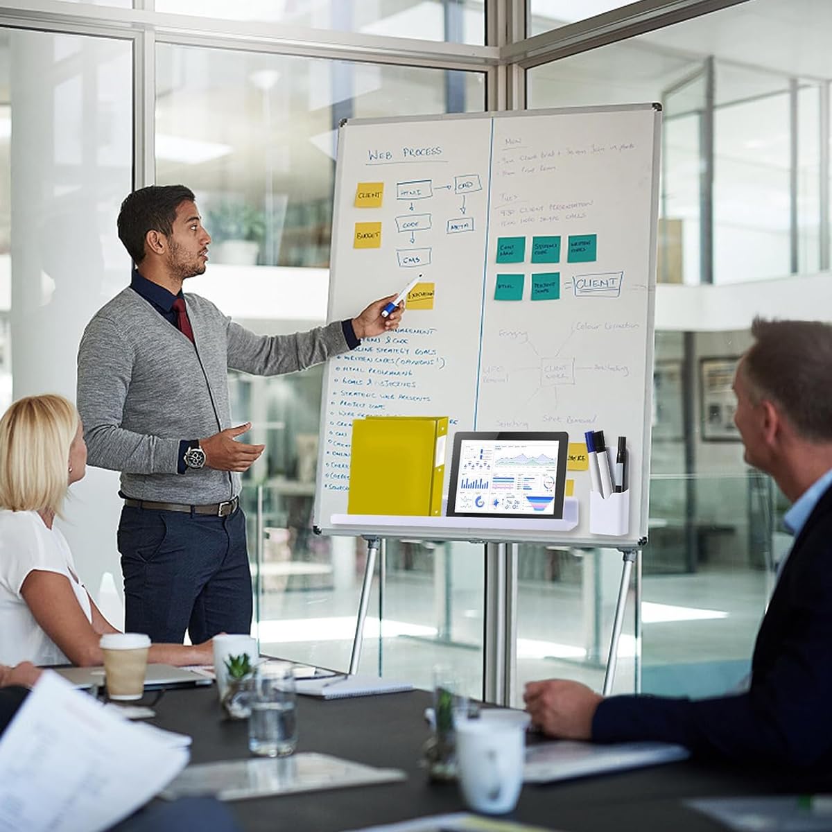 Climberty Magnetic Book Shelf for Whiteboard with 17×1.9in Strip and Pen Holder | Classroom Display